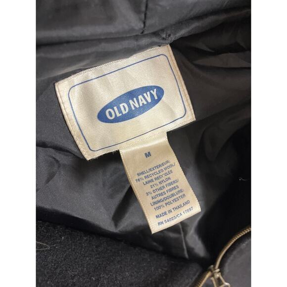 Old Navy Wool Zip Up Black Unisex Medium - Picture 2 of 3